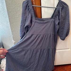 Shinestar Blue Dress with Puff Sleeves